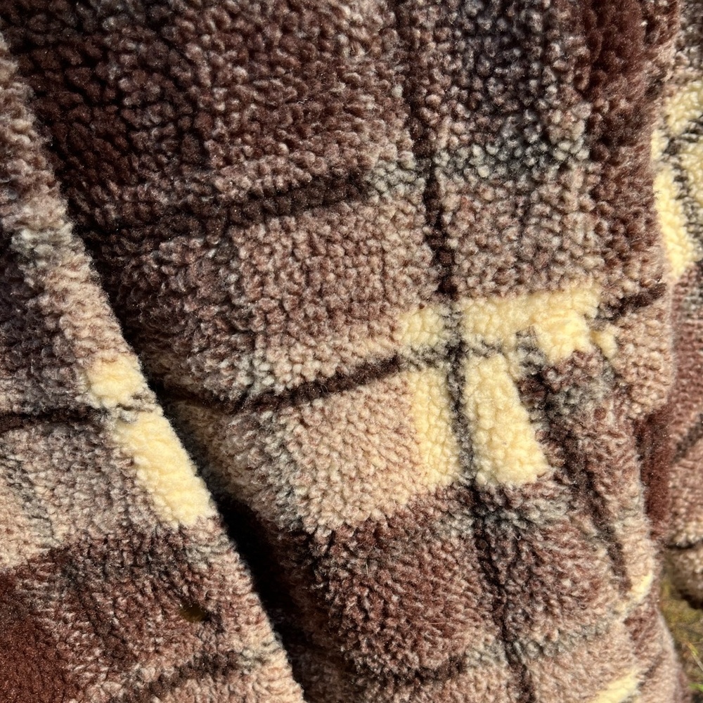 Sanctuary Plaid Teddy Jacket Women’s Size M Fall Neutral Minimal - Picture 13 of 14